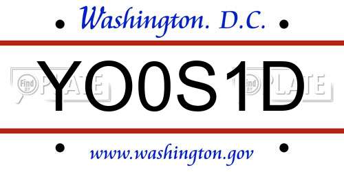 YO0S1D District Of Columbia License Plate