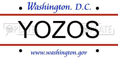 YOZOS District Of Columbia License Plate