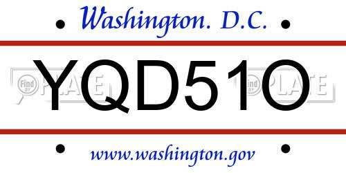 YQD51O District Of Columbia License Plate