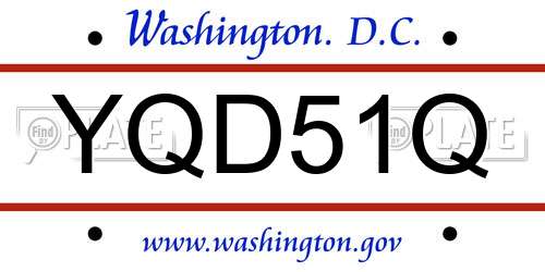 YQD51Q District Of Columbia License Plate