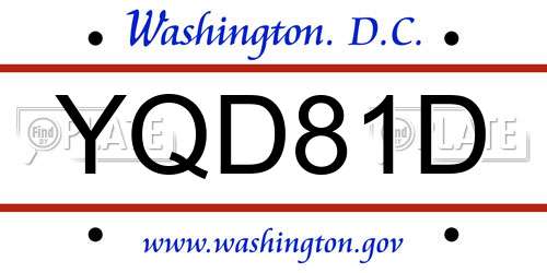 YQD81D District Of Columbia License Plate