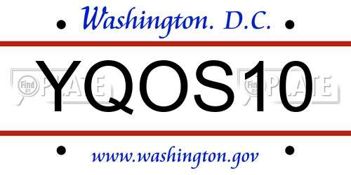 YQOS10 District Of Columbia License Plate