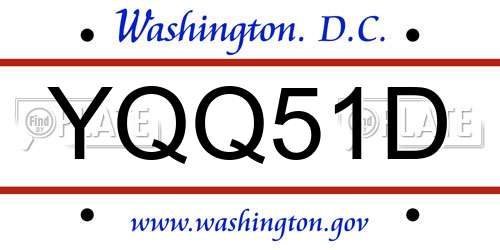 YQQ51D District Of Columbia License Plate