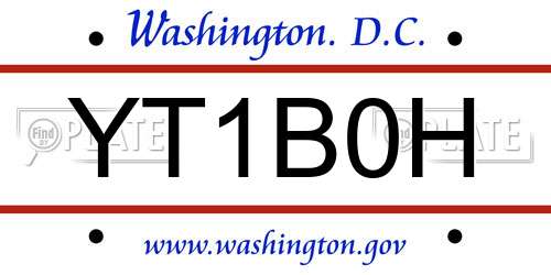 YT1B0H District Of Columbia License Plate