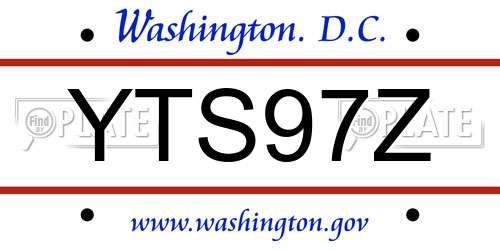 YTS97Z District Of Columbia License Plate