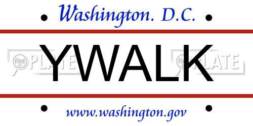 YWALK District Of Columbia License Plate