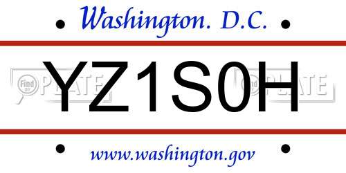 YZ1S0H District Of Columbia License Plate