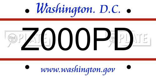 Z000PD District Of Columbia License Plate