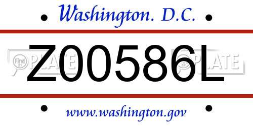 Z00586L District Of Columbia License Plate