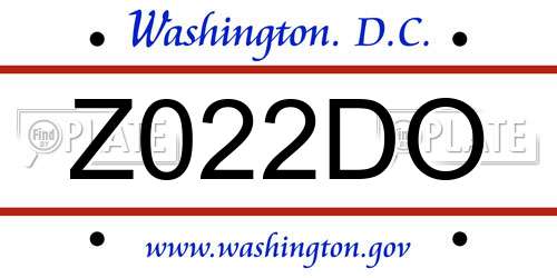 Z022DO District Of Columbia License Plate