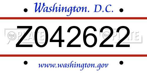 Z042622 District Of Columbia License Plate