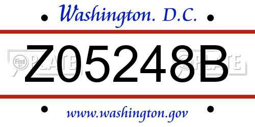 Z05248B District Of Columbia License Plate