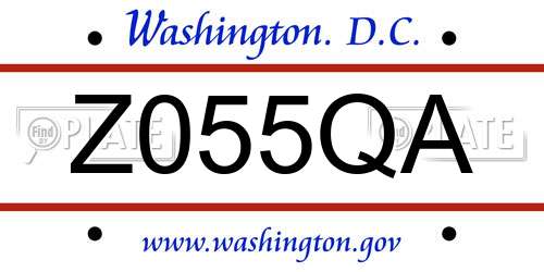 Z055QA District Of Columbia License Plate