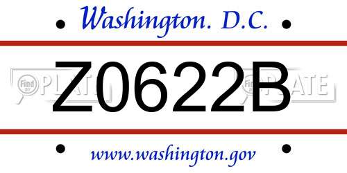 Z0622B District Of Columbia License Plate