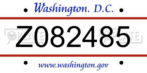Z082485 District Of Columbia License Plate