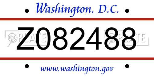 Z082488 District Of Columbia License Plate