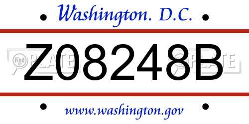 Z08248B District Of Columbia License Plate