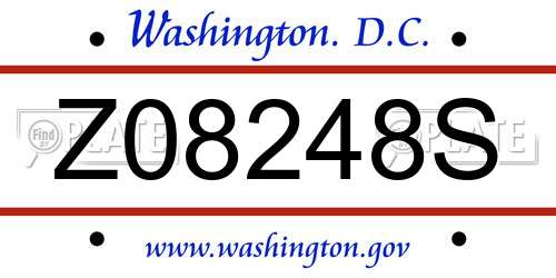 Z08248S District Of Columbia License Plate