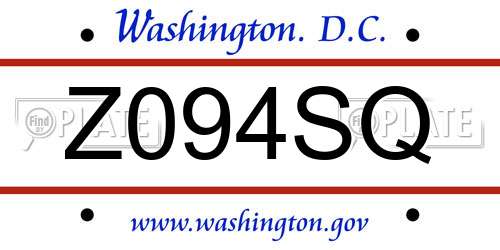 Z094SQ District Of Columbia License Plate