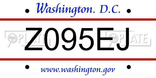 Z095EJ District Of Columbia License Plate