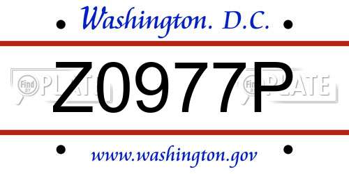Z0977P District Of Columbia License Plate