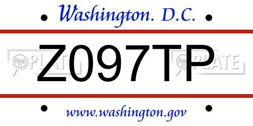 Z097TP District Of Columbia License Plate