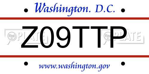Z09TTP District Of Columbia License Plate