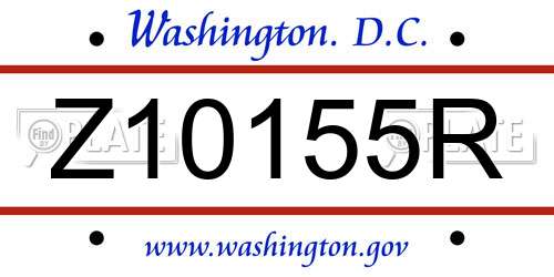 Z10155R District Of Columbia License Plate
