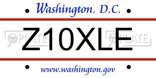 Z10XLE District Of Columbia License Plate