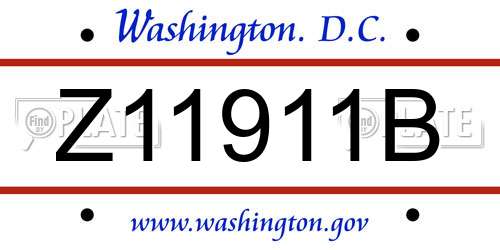 Z11911B District Of Columbia License Plate