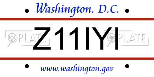 Z11IYI District Of Columbia License Plate
