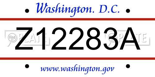 Z12283A District Of Columbia License Plate