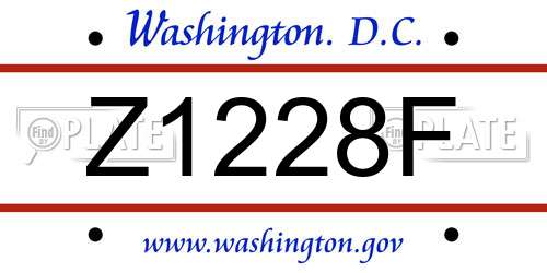 Z1228F District Of Columbia License Plate