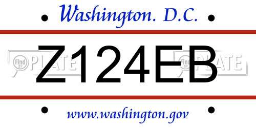 Z124EB District Of Columbia License Plate