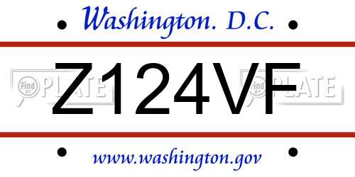 Z124VF District Of Columbia License Plate