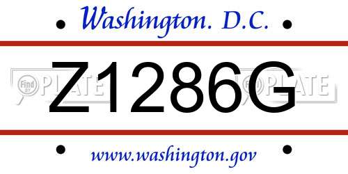 Z1286G District Of Columbia License Plate