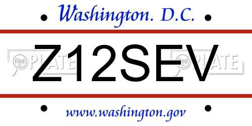 Z12SEV District Of Columbia License Plate