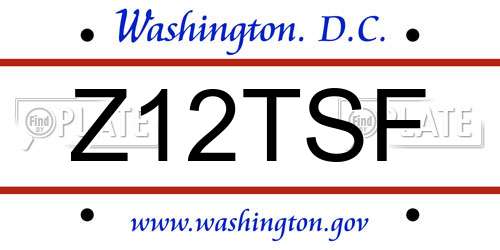 Z12TSF District Of Columbia License Plate