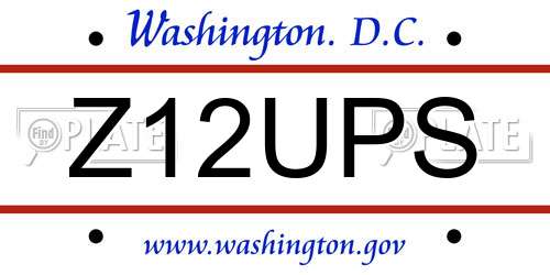 Z12UPS District Of Columbia License Plate