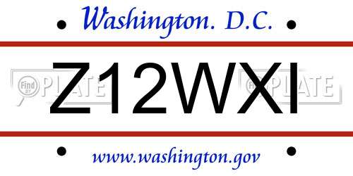 Z12WXI District Of Columbia License Plate