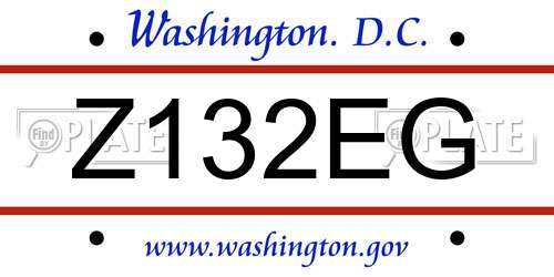 Z132EG District Of Columbia License Plate