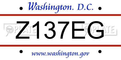 Z137EG District Of Columbia License Plate