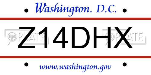 Z14DHX District Of Columbia License Plate