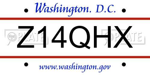 Z14QHX District Of Columbia License Plate
