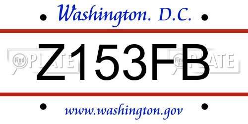 Z153FB District Of Columbia License Plate