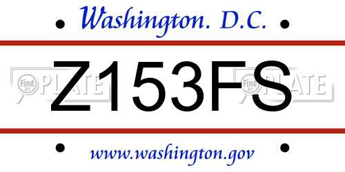 Z153FS District Of Columbia License Plate