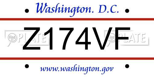 Z174VF District Of Columbia License Plate
