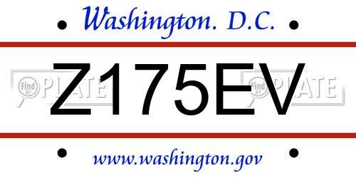 Z175EV District Of Columbia License Plate