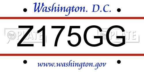 Z175GG District Of Columbia License Plate