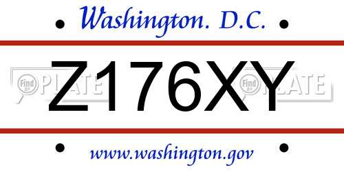 Z176XY District Of Columbia License Plate